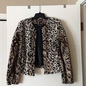Sz small Express faux fur leopard print jacket
